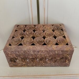 Vintage Hand Carved Soapstone Trinket Box